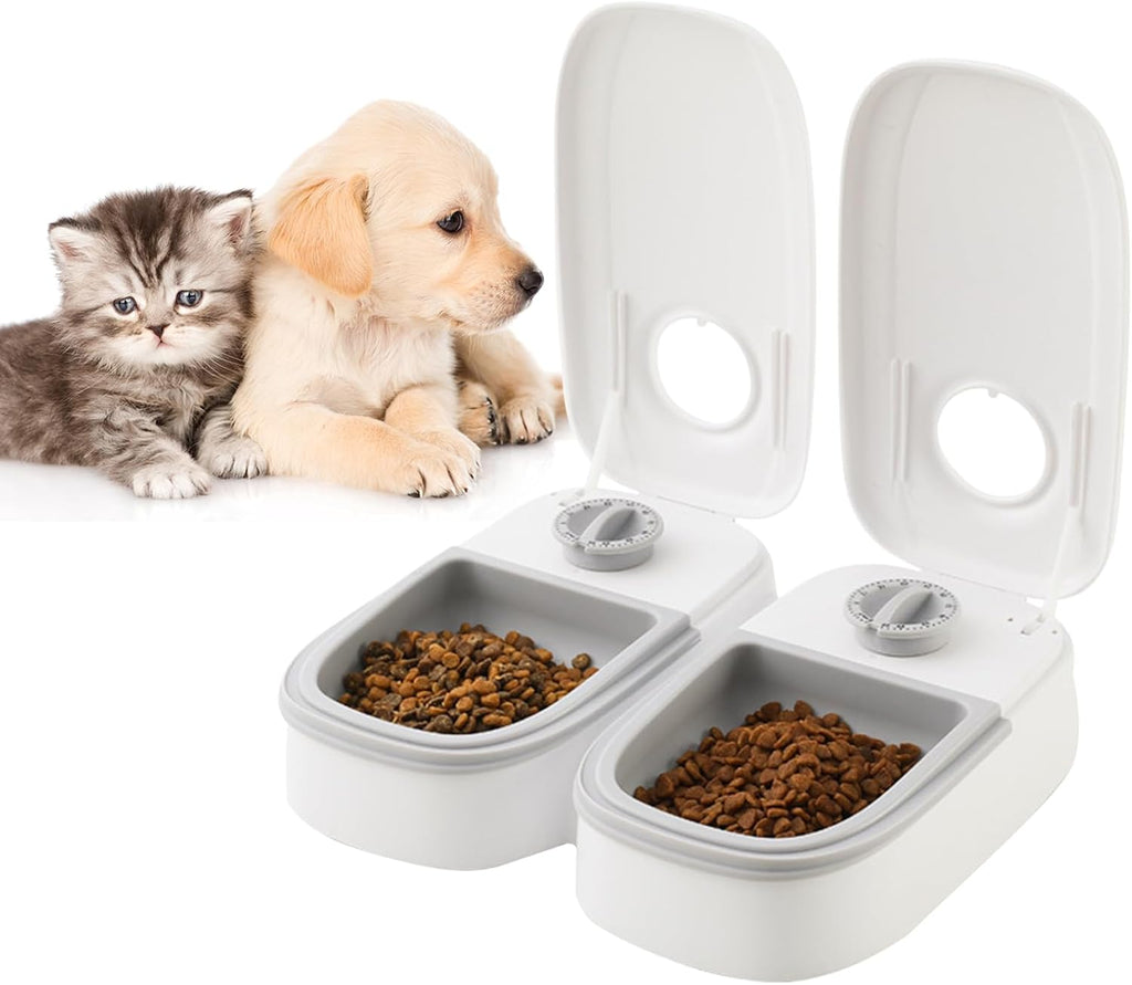 2 Meal Automatic Pet Feeder with Timer for Cats and Dogs