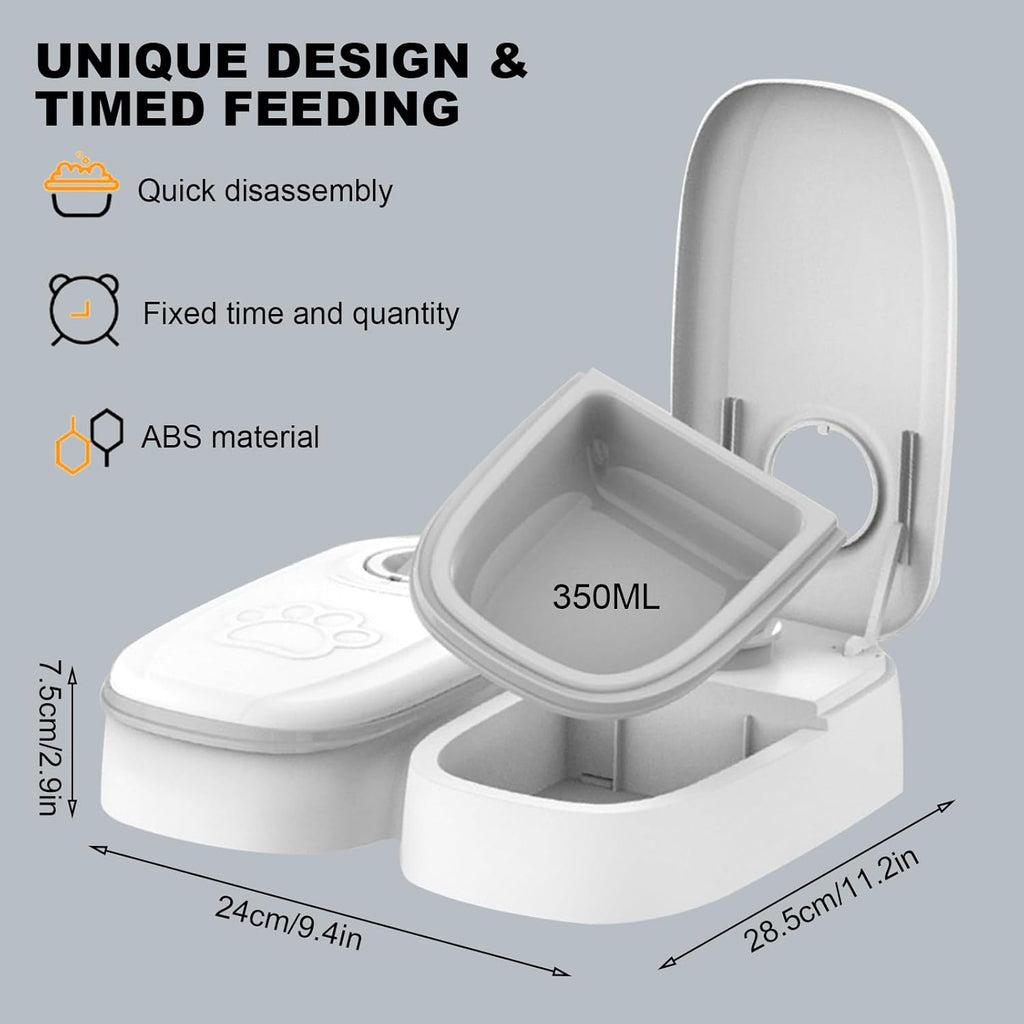 2 Meal Automatic Pet Feeder with Timer for Cats and Dogs