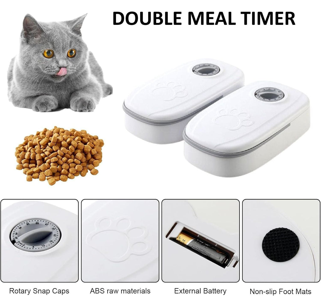 2 Meal Automatic Pet Feeder with Timer for Cats and Dogs