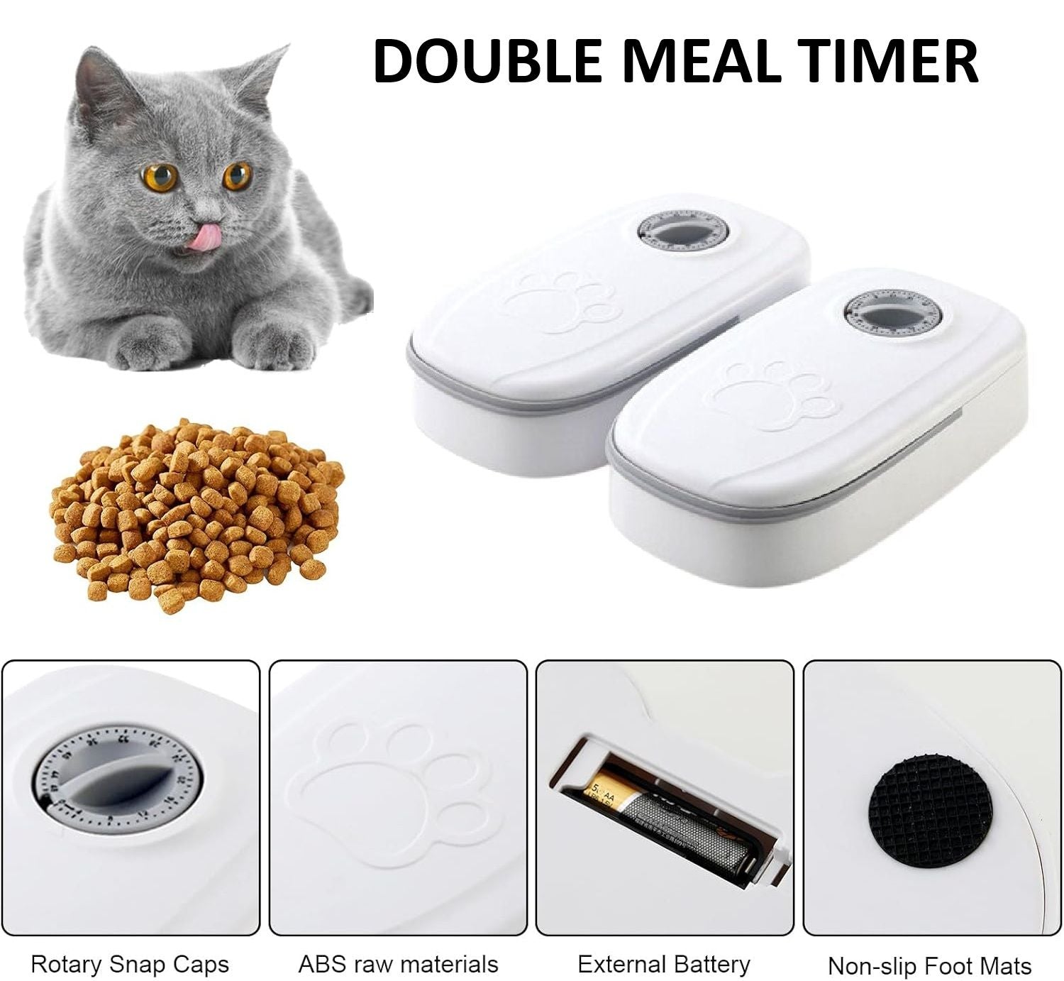 2 Meal Automatic Pet Feeder with Timer for Cats and Dogs