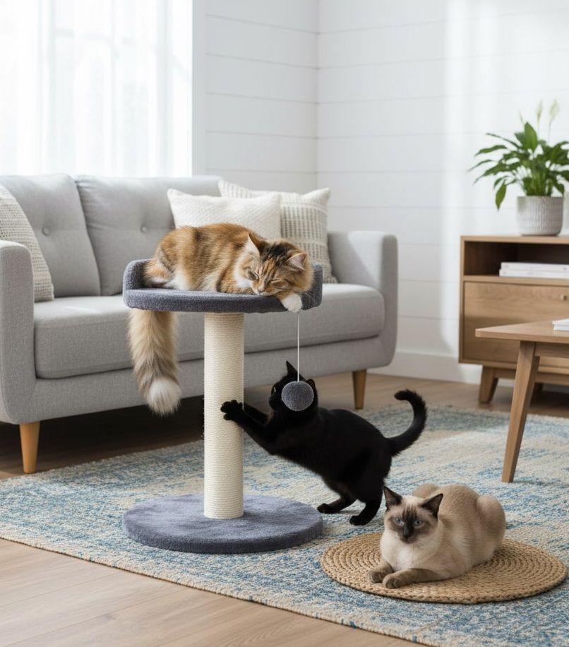 Cat Tree Tower for Indoor Cats with Plush Perch