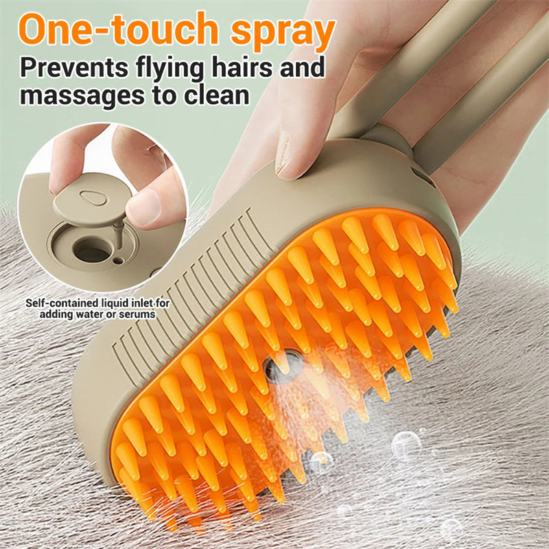 Cat Grooming Brush with Steam-4