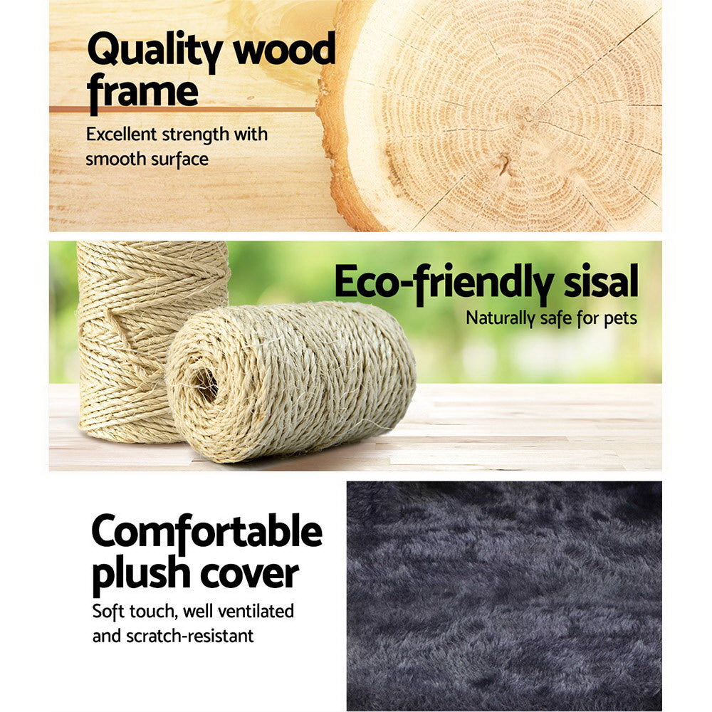 NNEDSZ Cat Tree 70cm Trees Scratching Post Scratcher Tower Condo House Furniture Wood