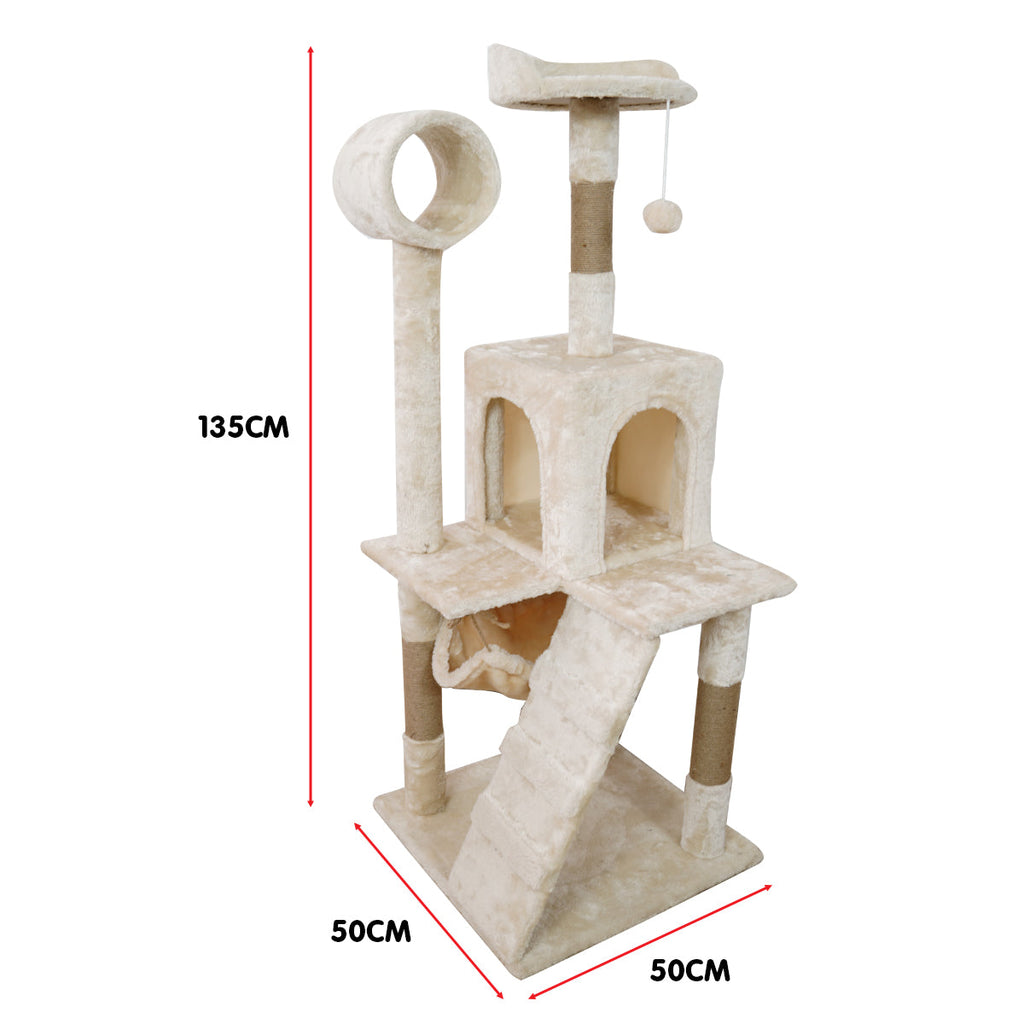 135cm Cat Tree Scratching Post - Beige